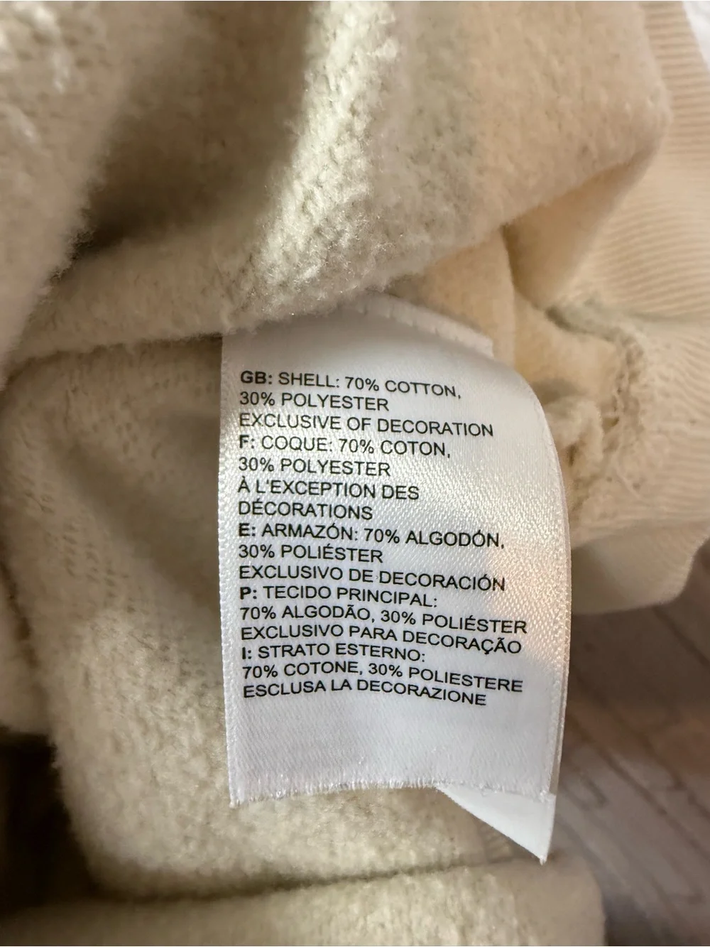 The North Face Men's Cream Logo Hoodie Sweater, Large